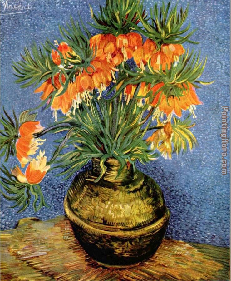 Still Life with imperial crowns in a bronze vase painting - Vincent van Gogh Still Life with imperial crowns in a bronze vase art painting
